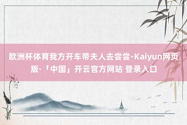 欧洲杯体育我方开车带夫人去尝尝-Kaiyun网页版·「中国」开云官方网站 登录入口