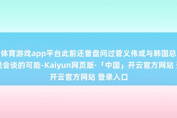 体育游戏app平台此前还曾盘问过菅义伟或与韩国总统尹锡悦会谈的可能-Kaiyun网页版·「中国」开云官方网站 登录入口
