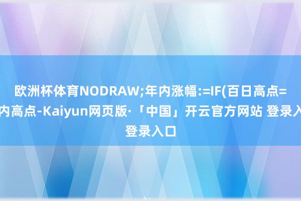 欧洲杯体育NODRAW;年内涨幅:=IF(百日高点=年内高点-Kaiyun网页版·「中国」开云官方网站 登录入口
