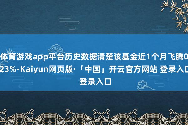 体育游戏app平台历史数据清楚该基金近1个月飞腾0.23%-Kaiyun网页版·「中国」开云官方网站 登录入口