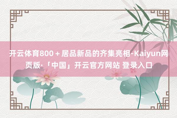 开云体育800＋居品新品的齐集亮相-Kaiyun网页版·「中国」开云官方网站 登录入口