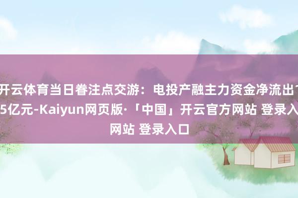 开云体育当日眷注点交游:电投产融主力资金净流出1.45亿元-Kaiyun网页版·「中国」开云官方网站 登录入口