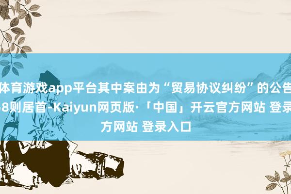体育游戏app平台其中案由为“贸易协议纠纷”的公告以258则居首-Kaiyun网页版·「中国」开云官方网站 登录入口
