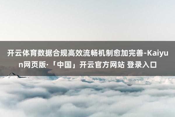 开云体育数据合规高效流畅机制愈加完善-Kaiyun网页版·「中国」开云官方网站 登录入口