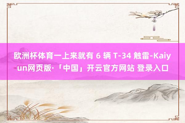 欧洲杯体育一上来就有 6 辆 T-34 触雷-Kaiyun网页版·「中国」开云官方网站 登录入口