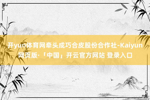 开yun体育网牵头成巧合皮股份合作社-Kaiyun网页版·「中国」开云官方网站 登录入口