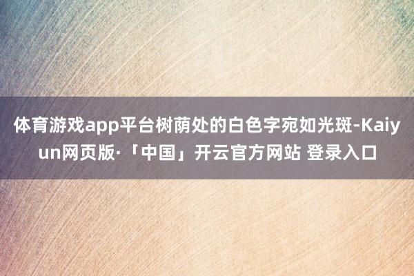 体育游戏app平台树荫处的白色字宛如光斑-Kaiyun网页版·「中国」开云官方网站 登录入口
