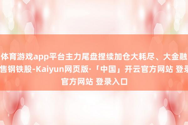 体育游戏app平台主力尾盘捏续加仓大耗尽、大金融股 抛售钢铁股-Kaiyun网页版·「中国」开云官方网站 登录入口