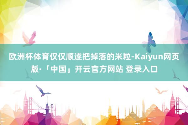 欧洲杯体育仅仅顺遂把掉落的米粒-Kaiyun网页版·「中国」开云官方网站 登录入口